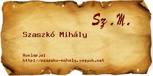 Szaszkó Mihály névjegykártya