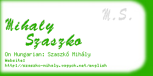 mihaly szaszko business card
